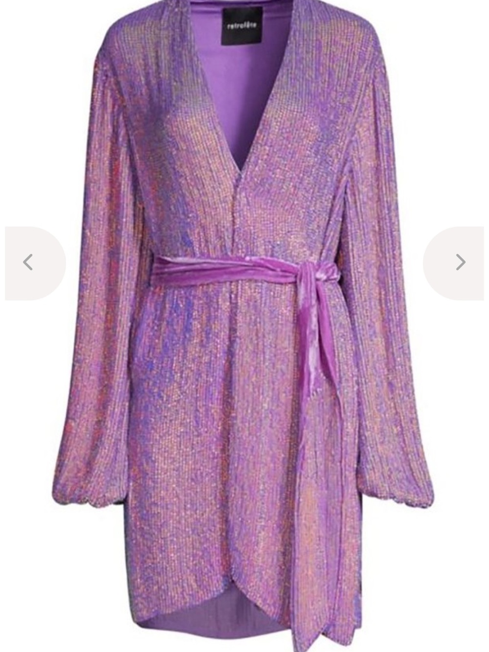 Retrofête Gabrielle Robe Sequin Dress  Metallic Lavender Size M